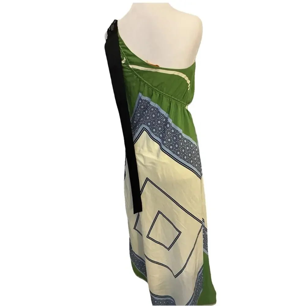 Tory burch sloane Silk Maxi Dress 2 Square Scarf Asymmetrical Fairy Luxury $798